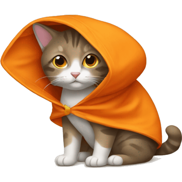 Gato naranja con una capa  emoji