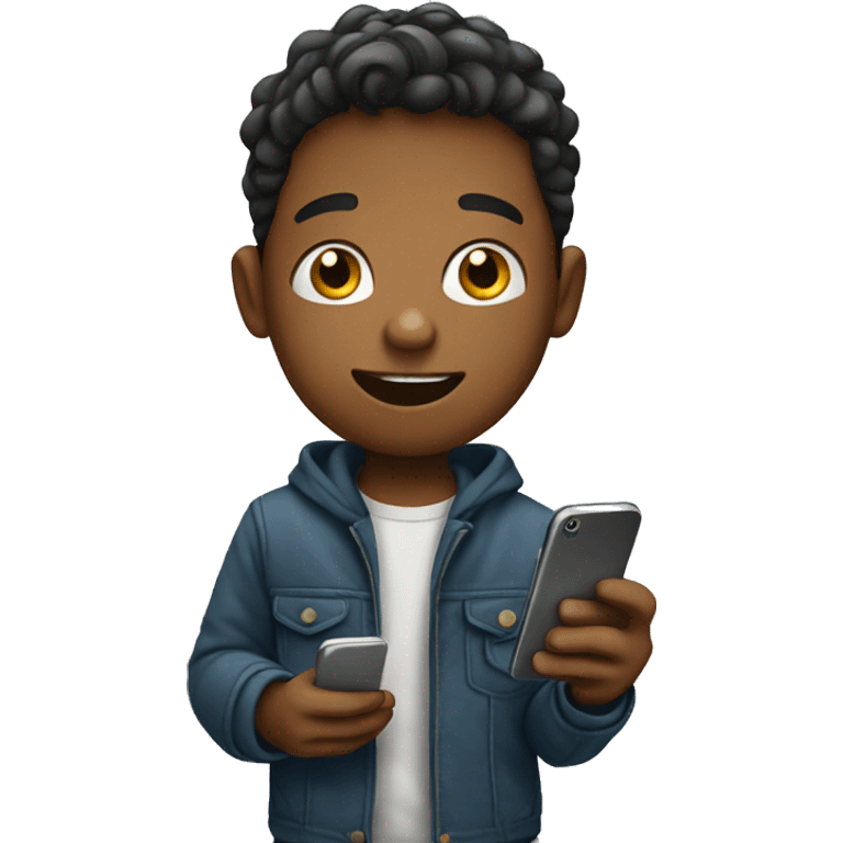 boy with smartphone emoji