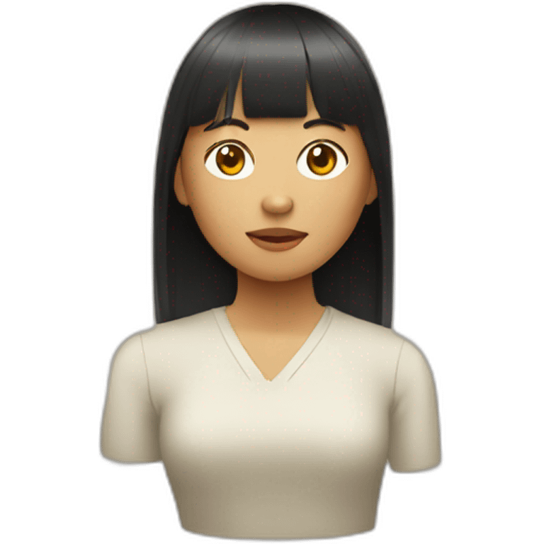 filipino woman with a full fringe emoji