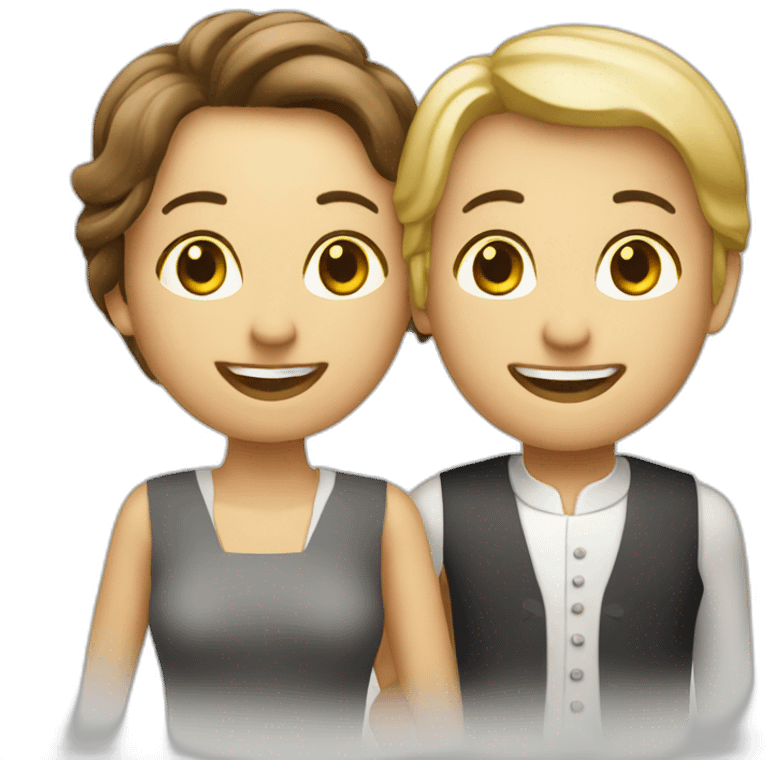 Couple blanc au restaurant emoji