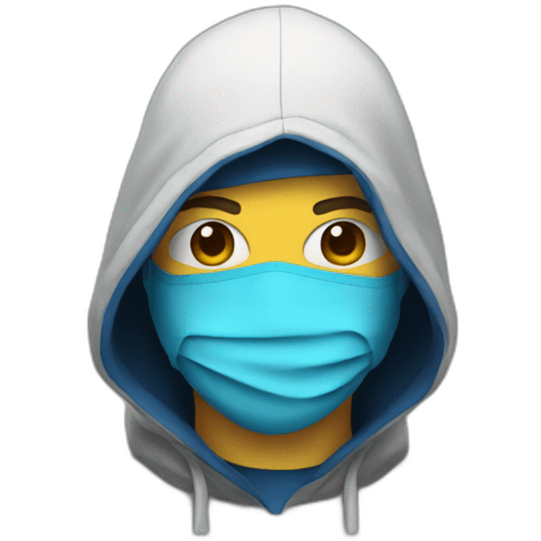 Hacker with blue mask emoji