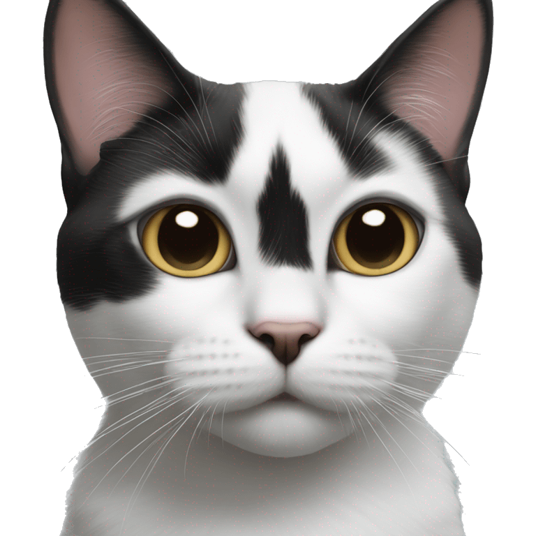 Black and white cat with black spot on muzzle emoji