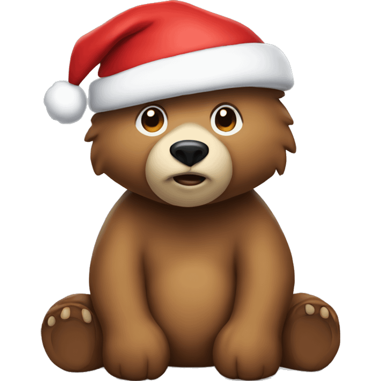 Bear with a santa hat emoji