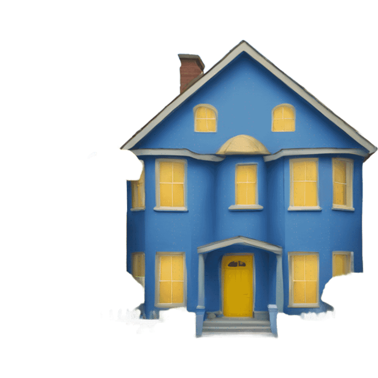 Blue house with yellow door emoji