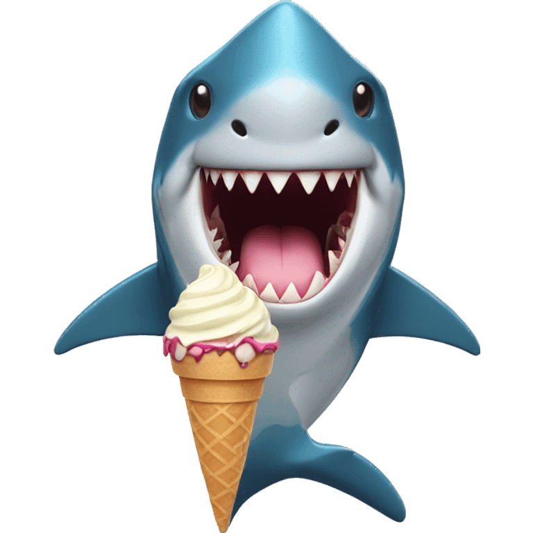 Shark with ice cream  emoji