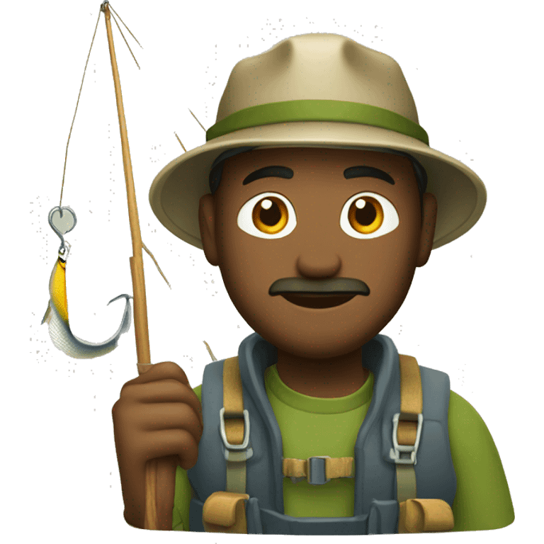 Fisherman in boat with hook emoji