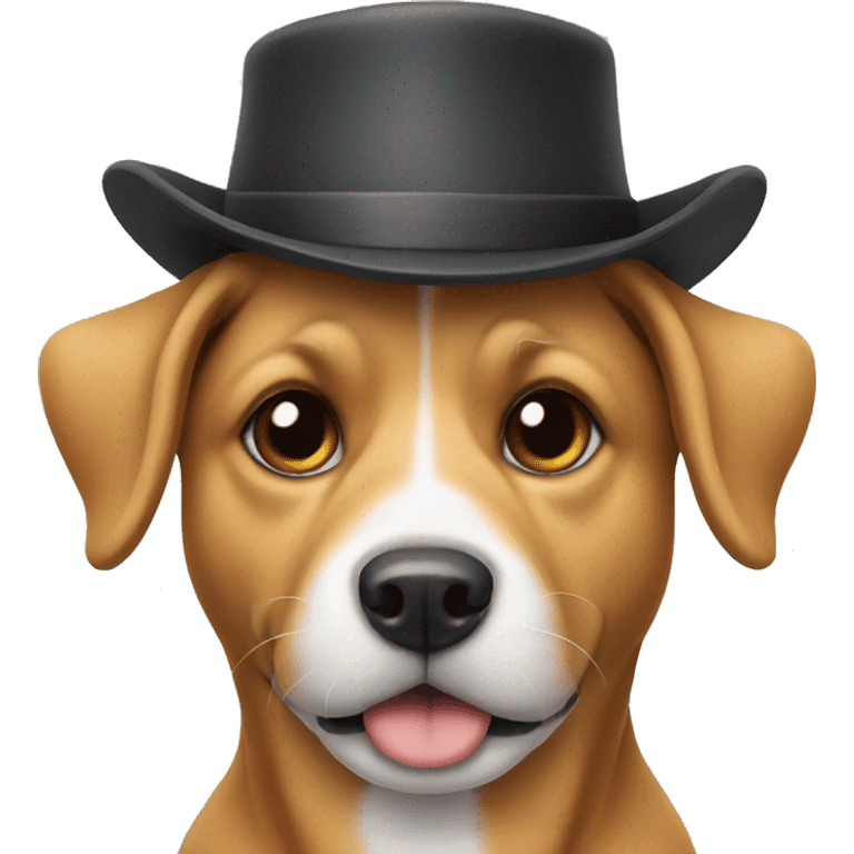 Dog with a hat emoji