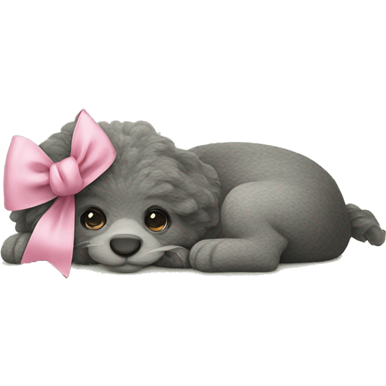 cute animal with pink bow emoji