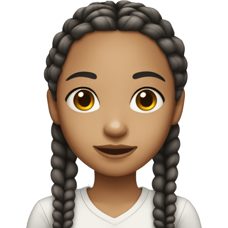 light skin girl with braids emoji