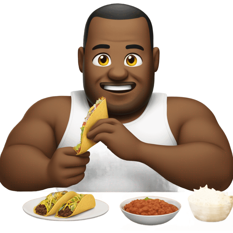 Fat guy eating taco emoji