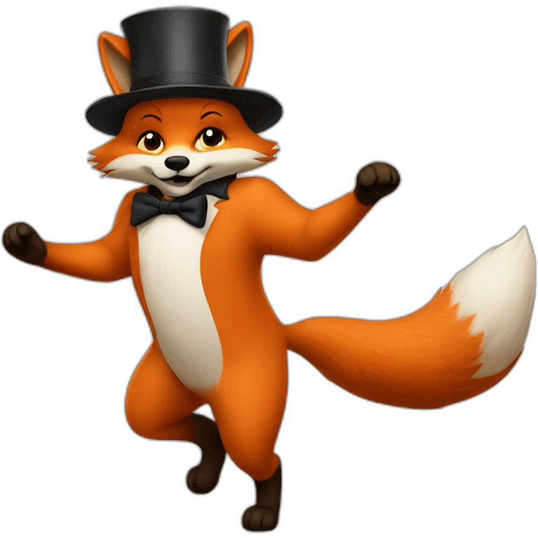 Fox with tophat dancing emoji