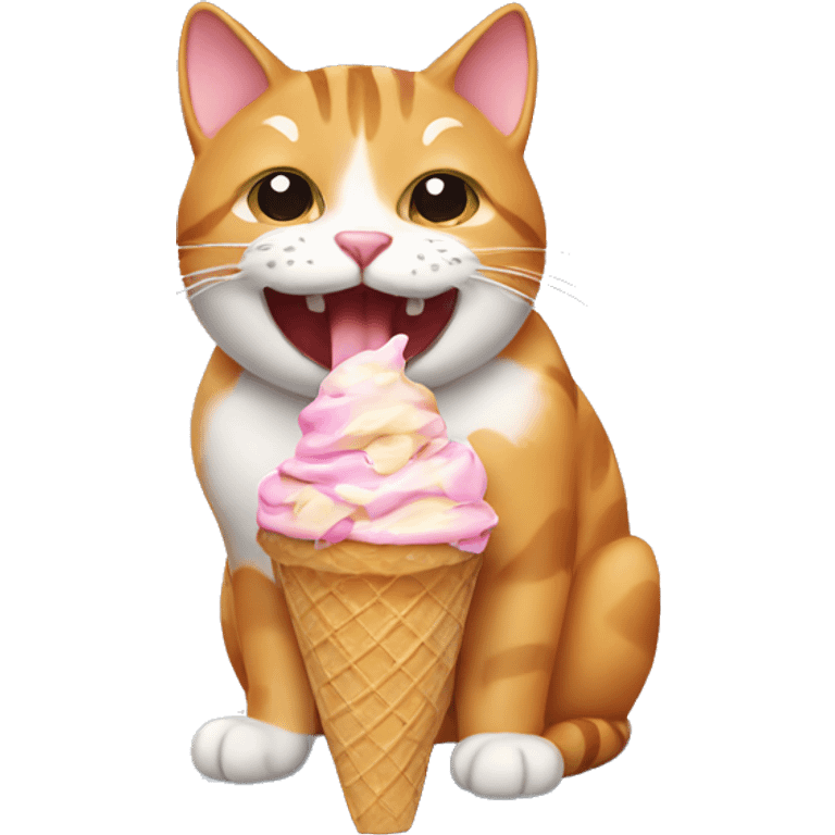 cat eating ice cream emoji