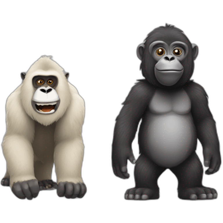 Gorilla and Llama friends emoji