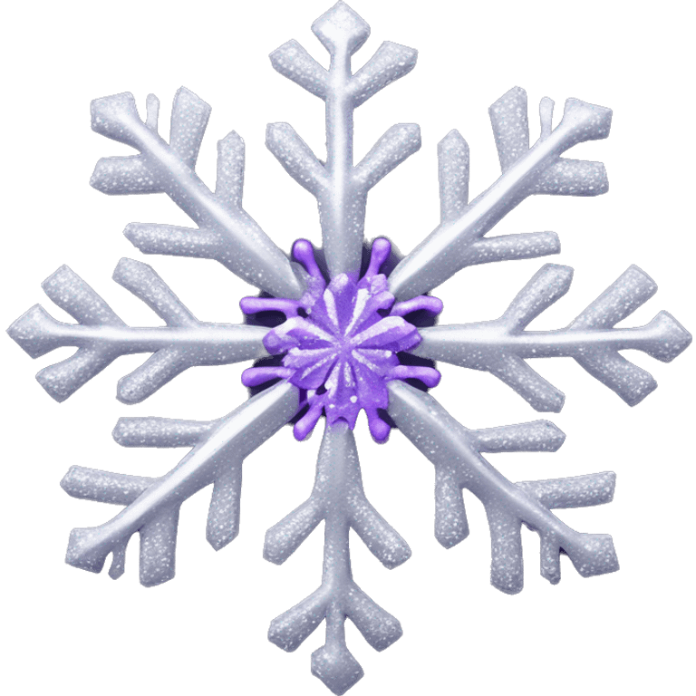 Sparkling Silver and purple swirl ornate glam snowflake emoji