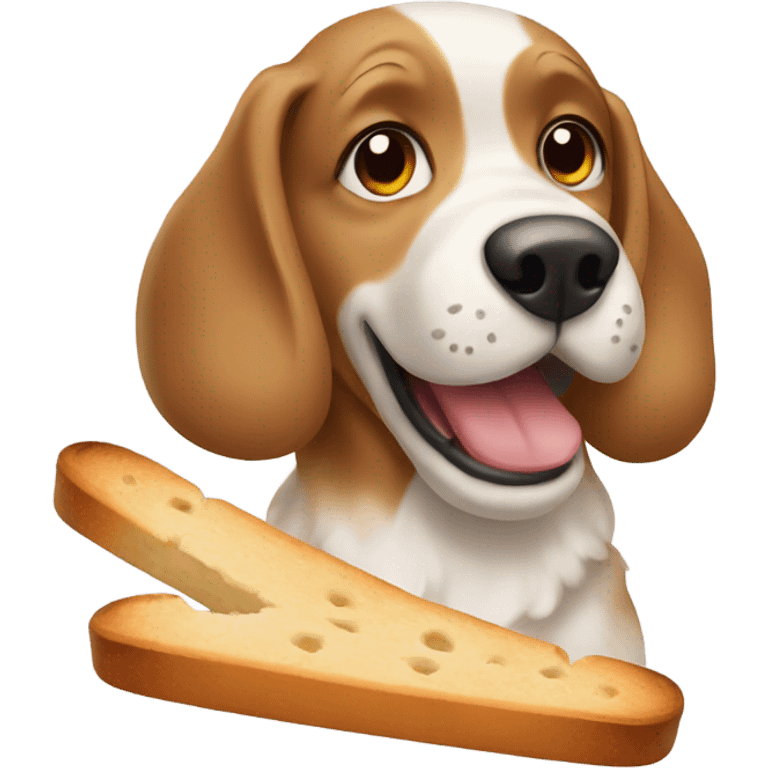 Dog eating bread  emoji