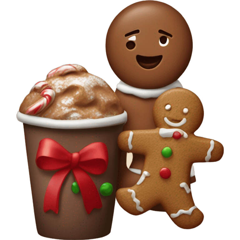 Holiday cocoa and gingerbread man  emoji