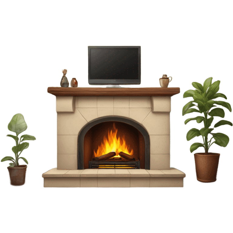 Realistic fireplace  emoji