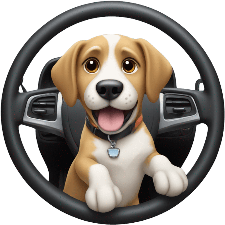 dog driving a car emoji