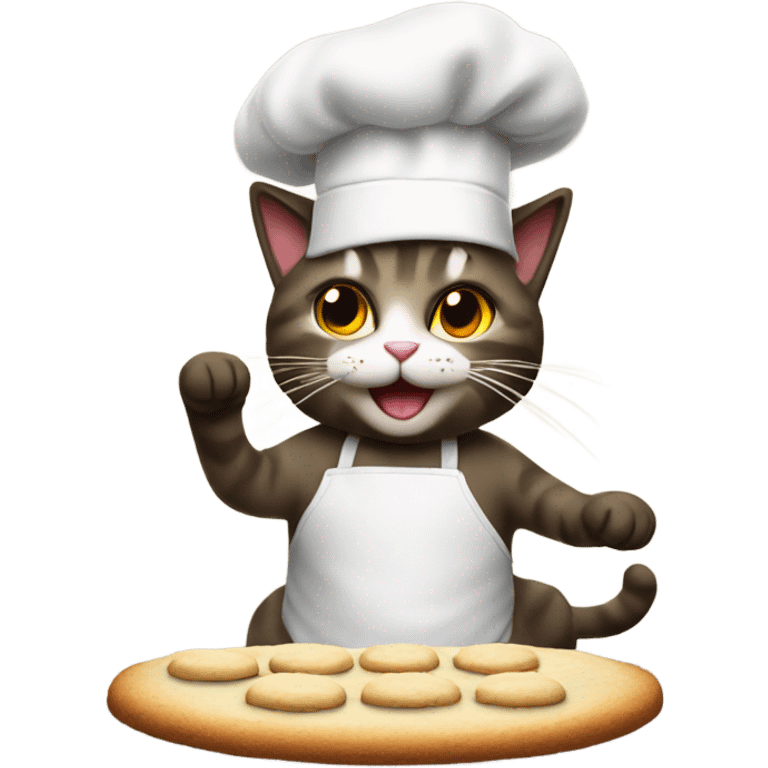 Cat baking cookies emoji