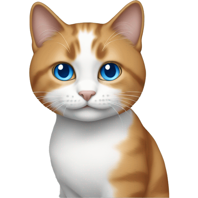 cat with blue eyes, and its colors are white, gray, ginger and white emoji