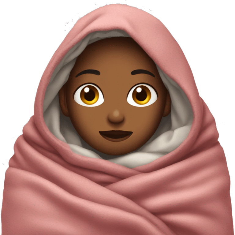 the girl wrapped herself in a blanket emoji