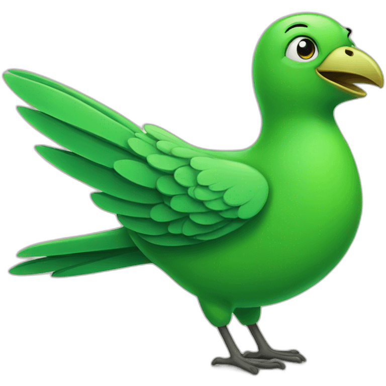 Green bird very Happy emoji