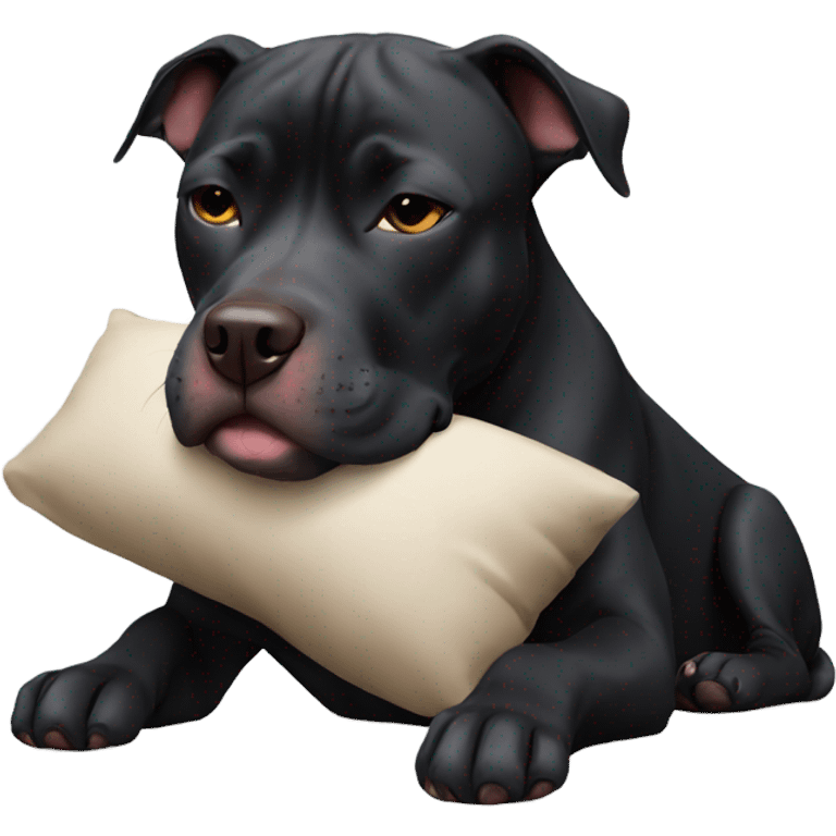 sleeping black pitbull emoji