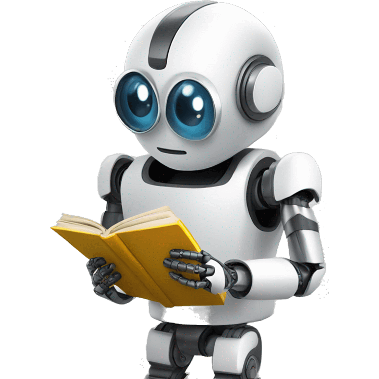 Robot searching books emoji