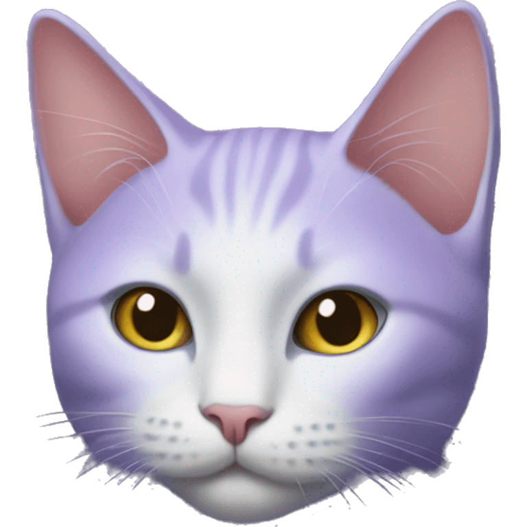 Lilac cat in lilac flowers emoji