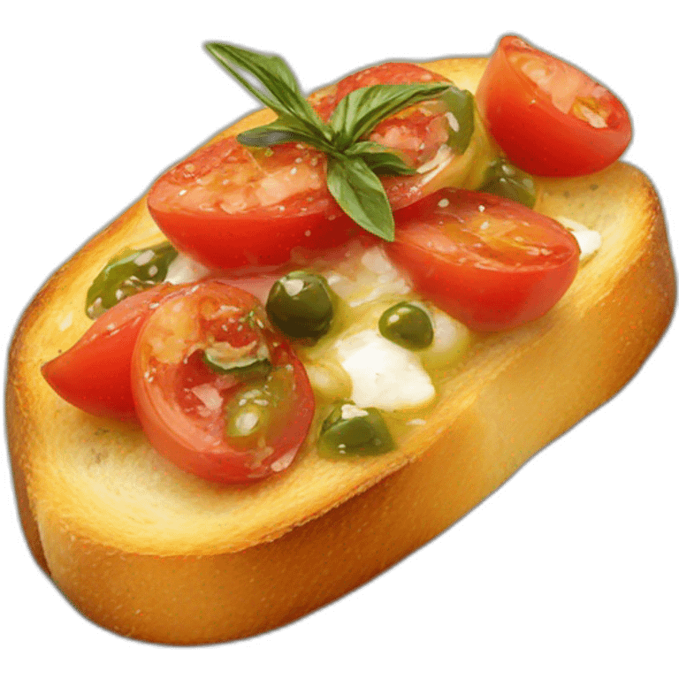 Crispy bruschetta with olive oil emoji