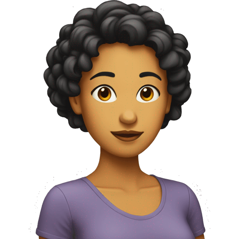 Chica con pelo negro emoji