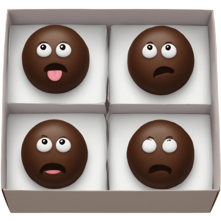 4 chocolate truffles in a box emoji