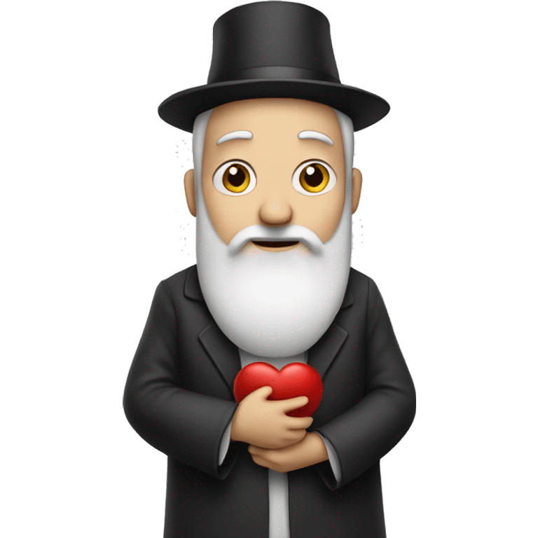 white rabbi hold heart emoji