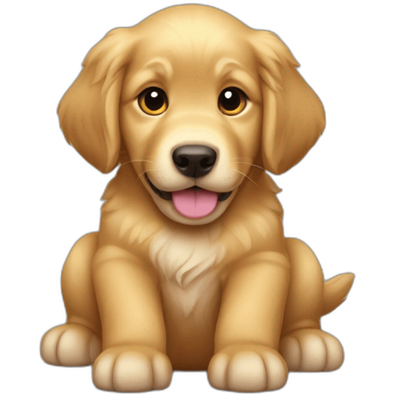 puppy golden retriever happy emoji