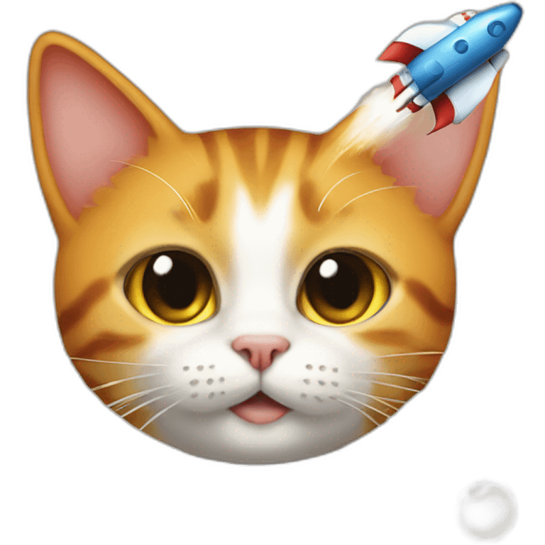 Rocket on a cat emoji