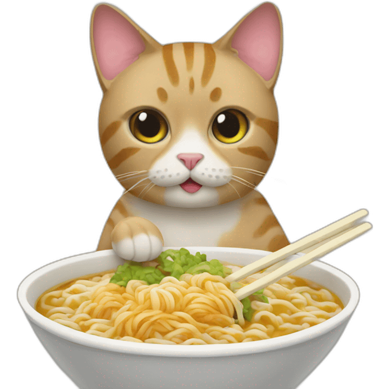 cat with ramen emoji