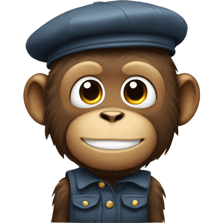 Monkey wearing a beret emoji