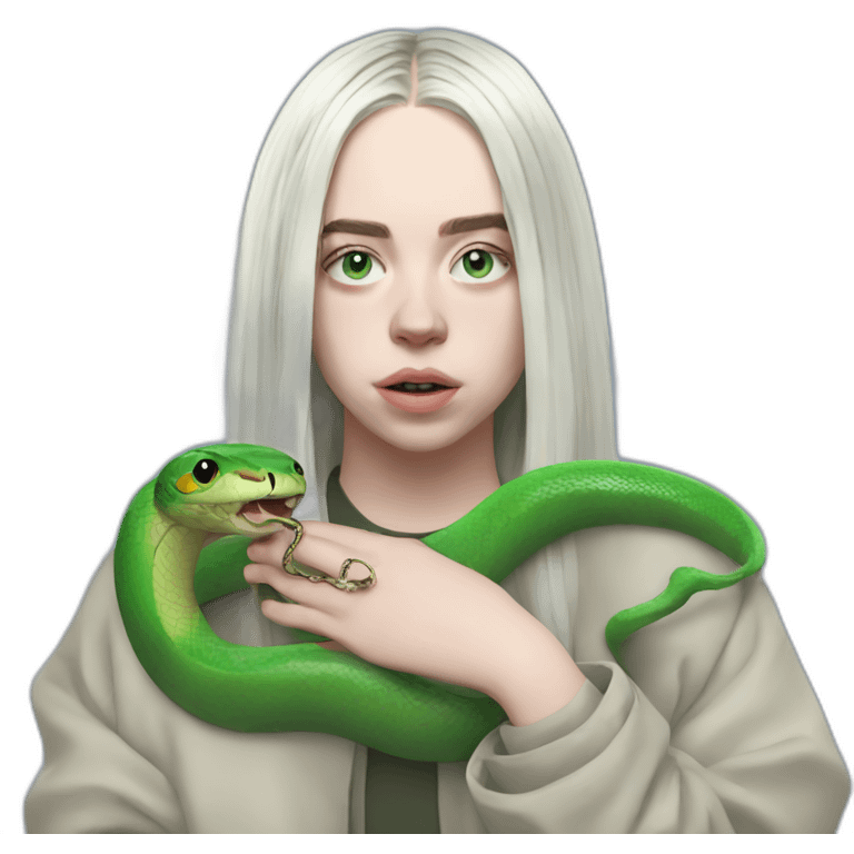 Billie eilish holding snake emoji