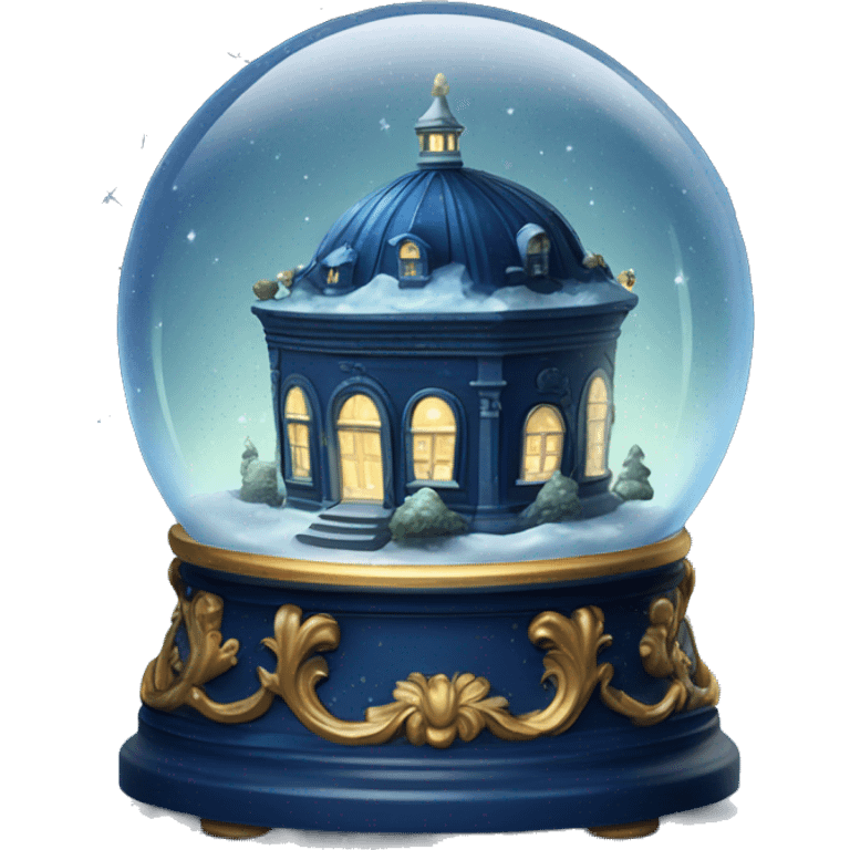 vintage dark blue rococo night sky snow globe emoji