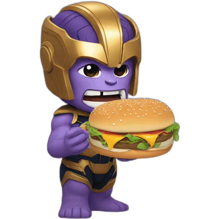 thanos eating a hamburger emoji