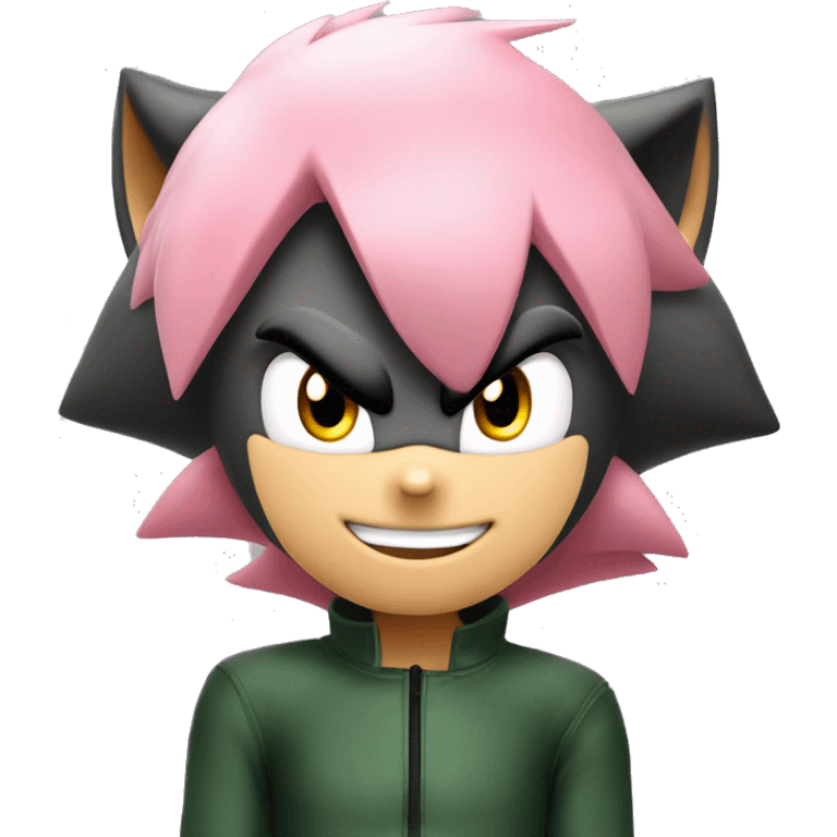 shadow the hedgehog  cor verde e rosa emoji