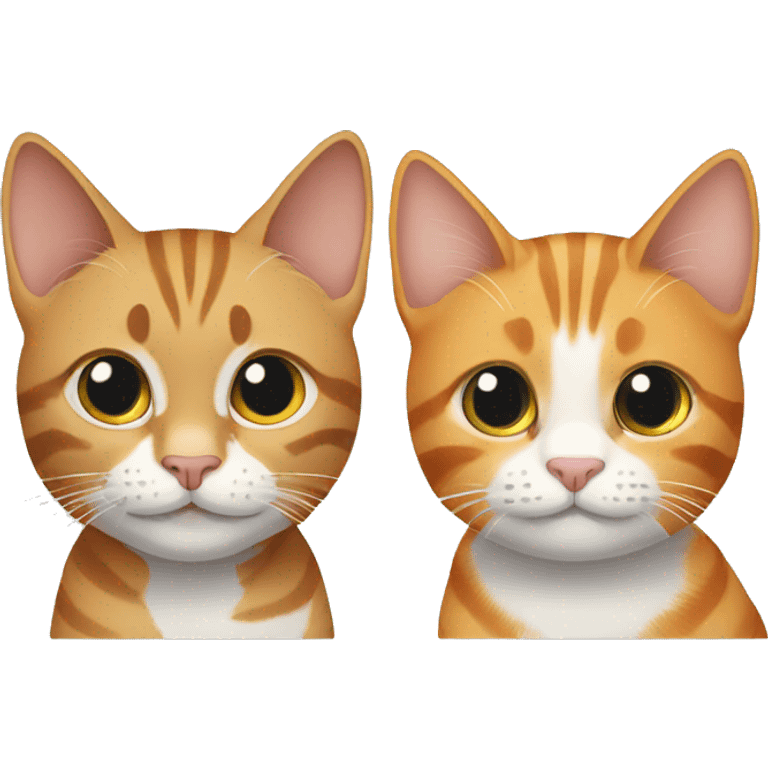 two cats, one gray and one ginger tabby emoji