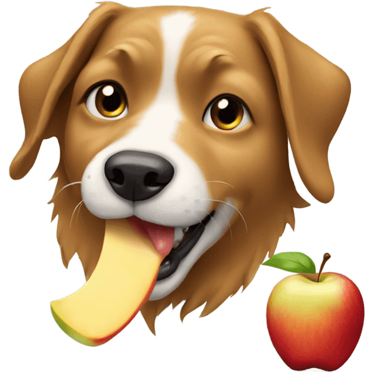 dog eating apple  emoji