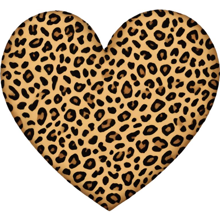 leopard print heart   emoji