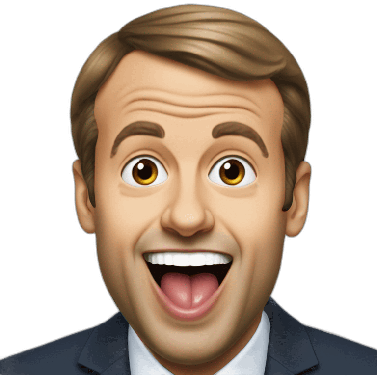 mmanuel Macron sticking out his tongue emoji