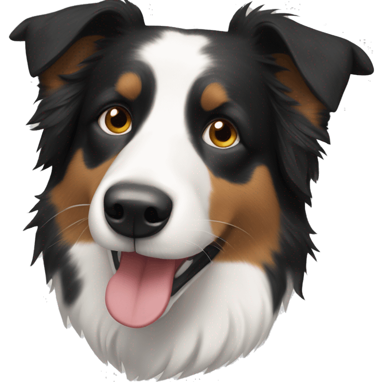 half face short haired border collie emoji