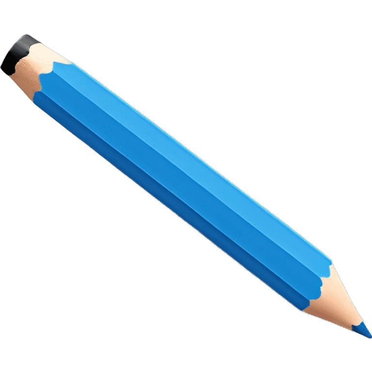 Blue size pencil on White background emoji