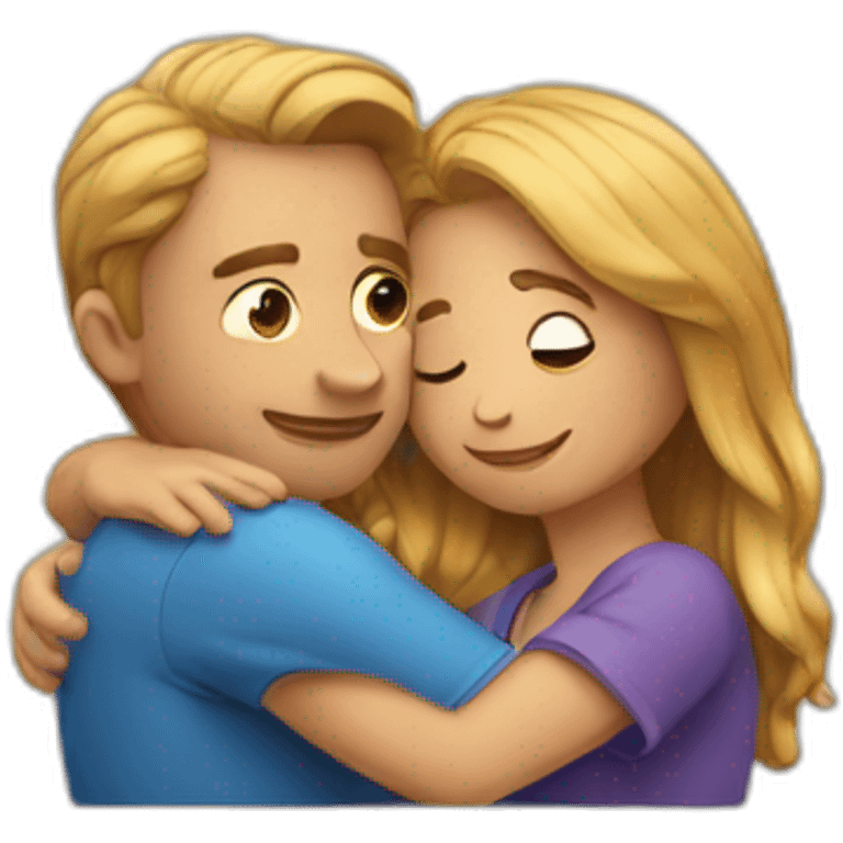 A couple hug emoji