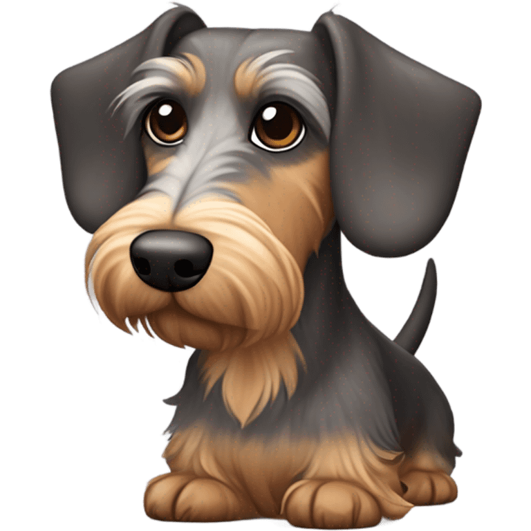 Dachshund Schnauzer mix multicolor  emoji