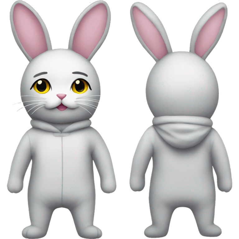 standing cat plushie IN A BUNNY COSTUME emoji